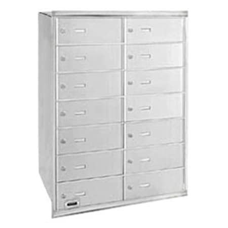 Salsbury Industries Salsbury Industries 3614ARP 14 Door 4B+ Horiz Mailbox in Aluminum - Rear Loading Private Access 3614ARP